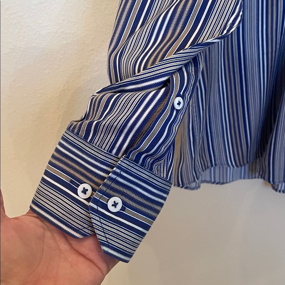 Bugatchi Uomo Collared Button Down Dress Shirt Si… - image 4